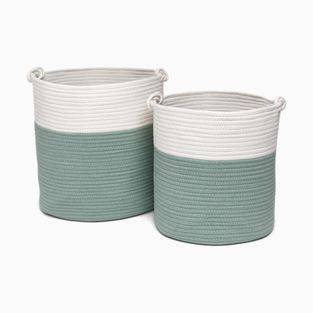 Sprucely Large & Medium Rope Basket Set - Sage, Large/Medium.
