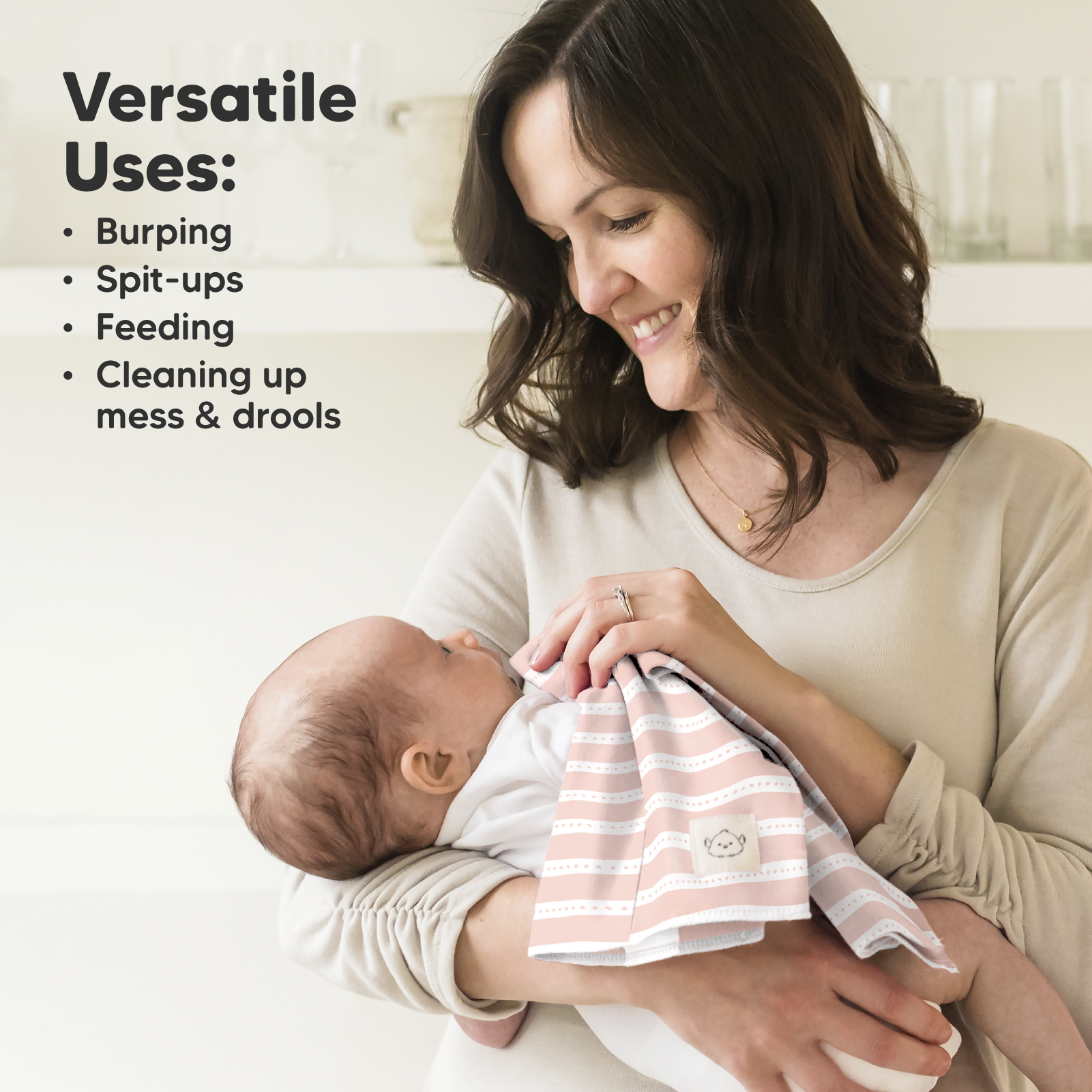 KeaBabies Shea Burp Cloths (6 Pack) - Sweet Charm.