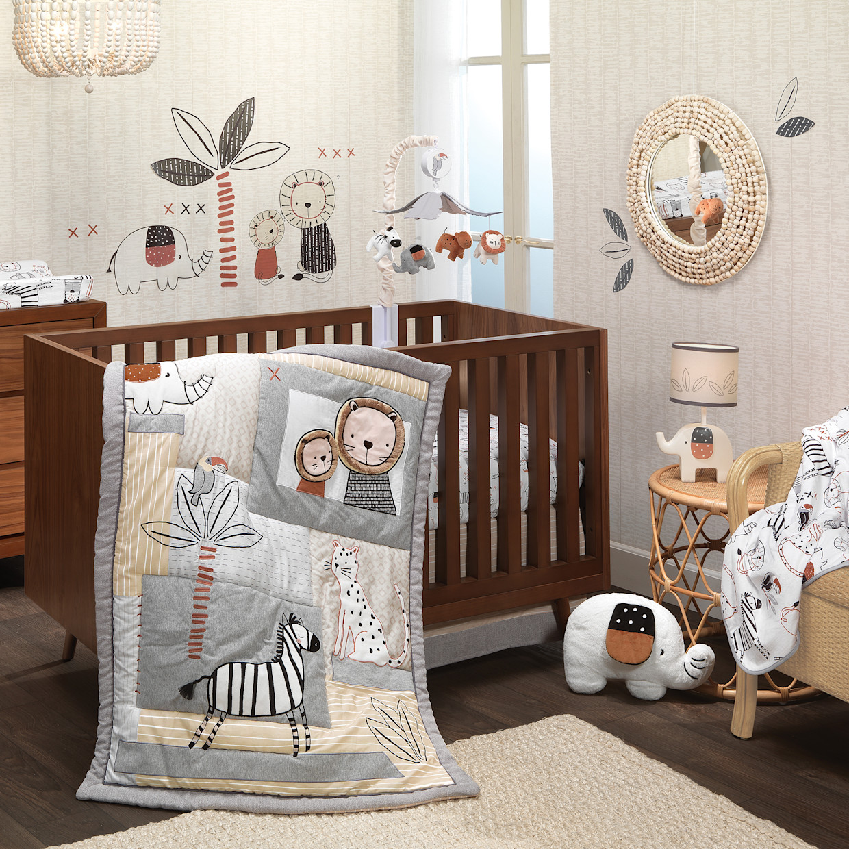 Lambs Ivy 4 Piece Crib Bedding Set Patchwork Jungle