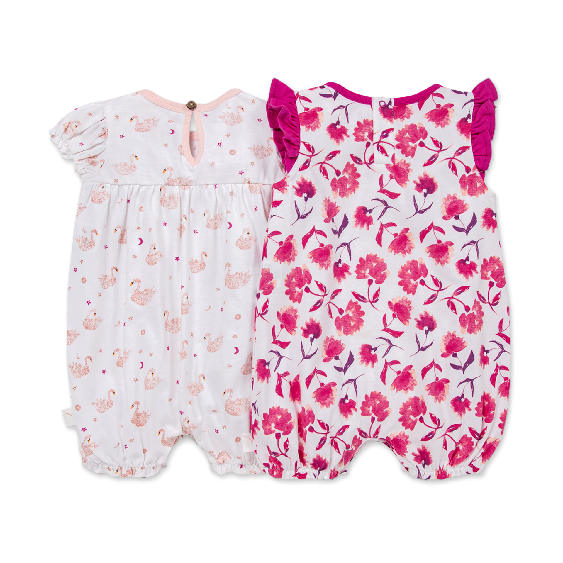 Burt's Bees Baby 2 Pack Rompers Graceful Swans, 03 Months Babylist