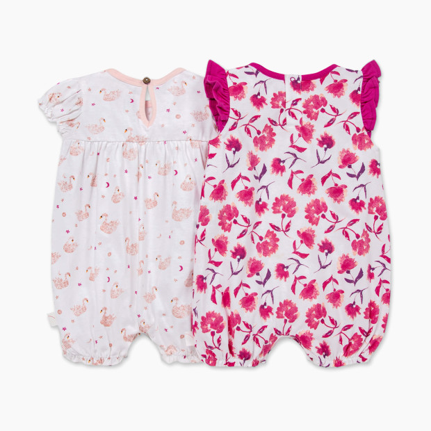 Burt's Bees Baby 2 Pack Rompers - Graceful Swans, 6-9 Months.
