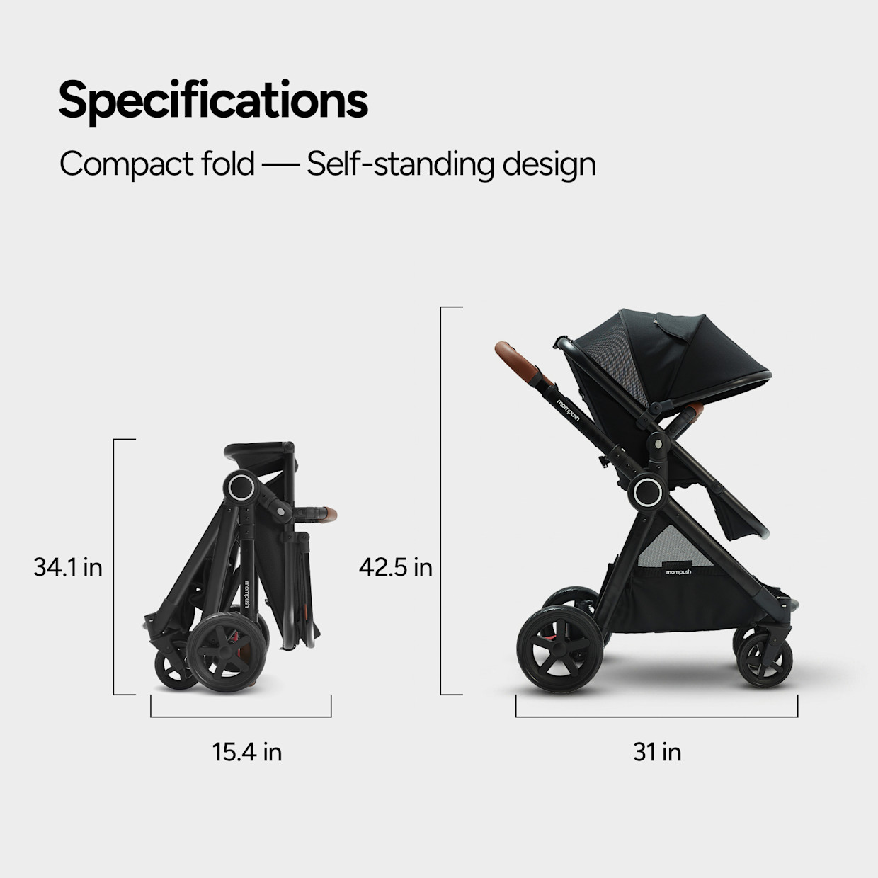 Mompush Ultimate 2 Seat Stroller - Black.