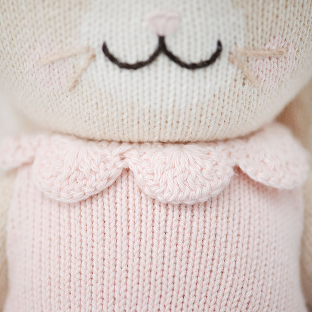 cuddle+kind Hand-Knit Doll - Hannah The Bunny -Blush, Little 13''.