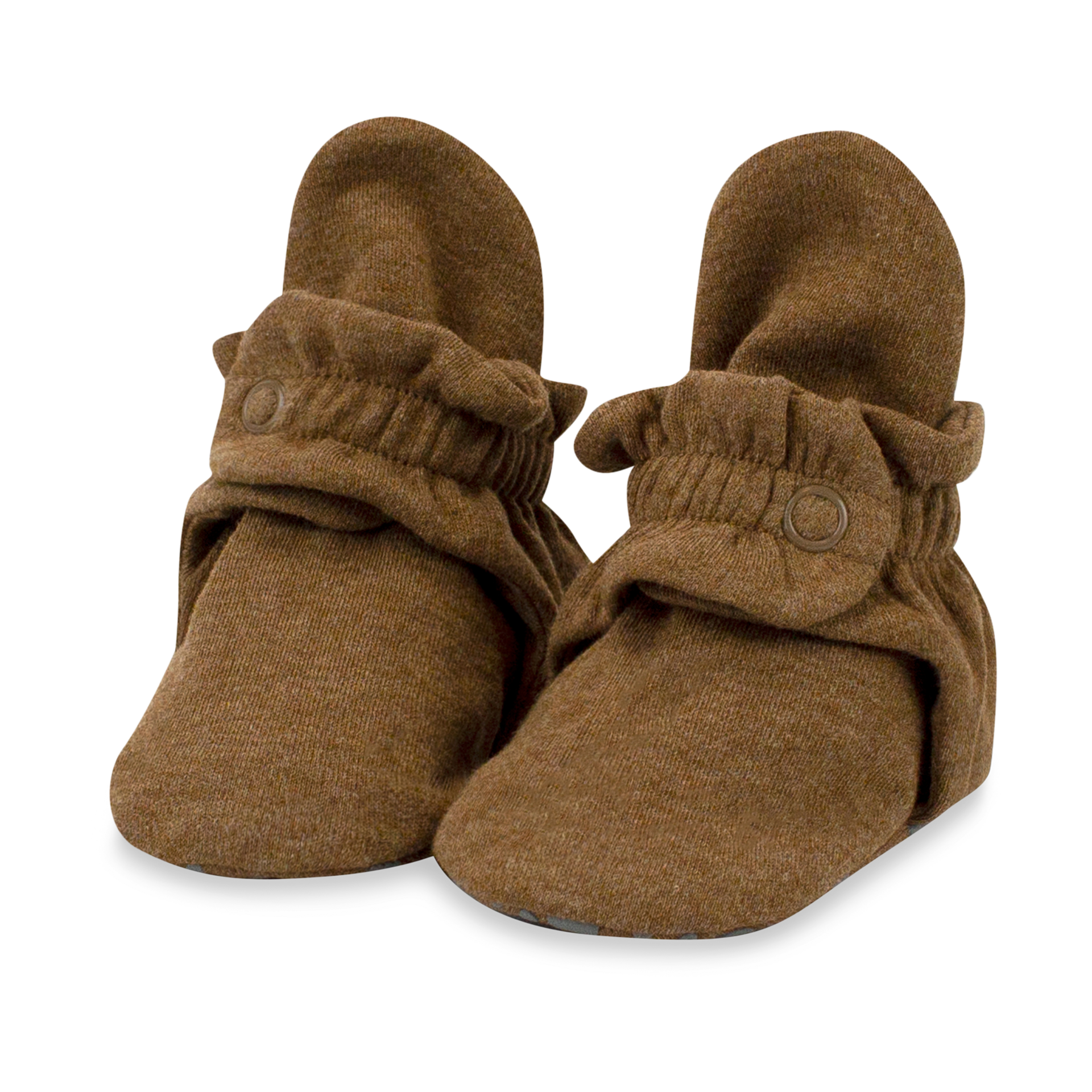 Zutano Organic Cotton Booties - Heather Mocha, 3-6 M.