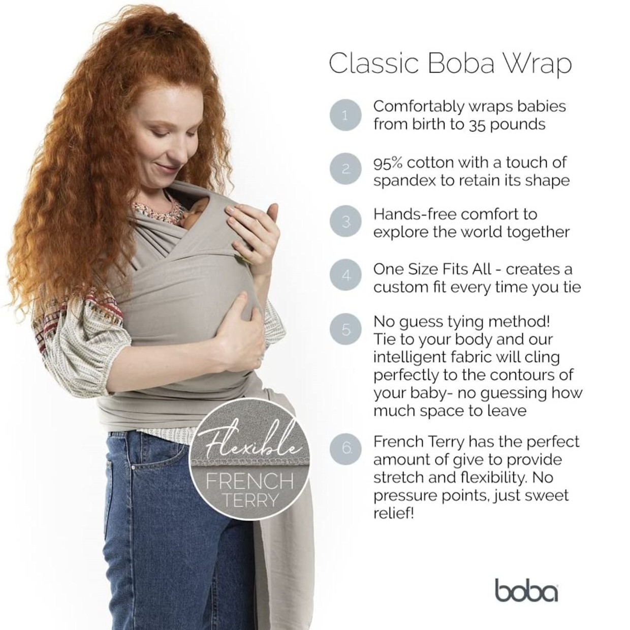 Boba Baby Wrap Carrier - Vintage Blue.