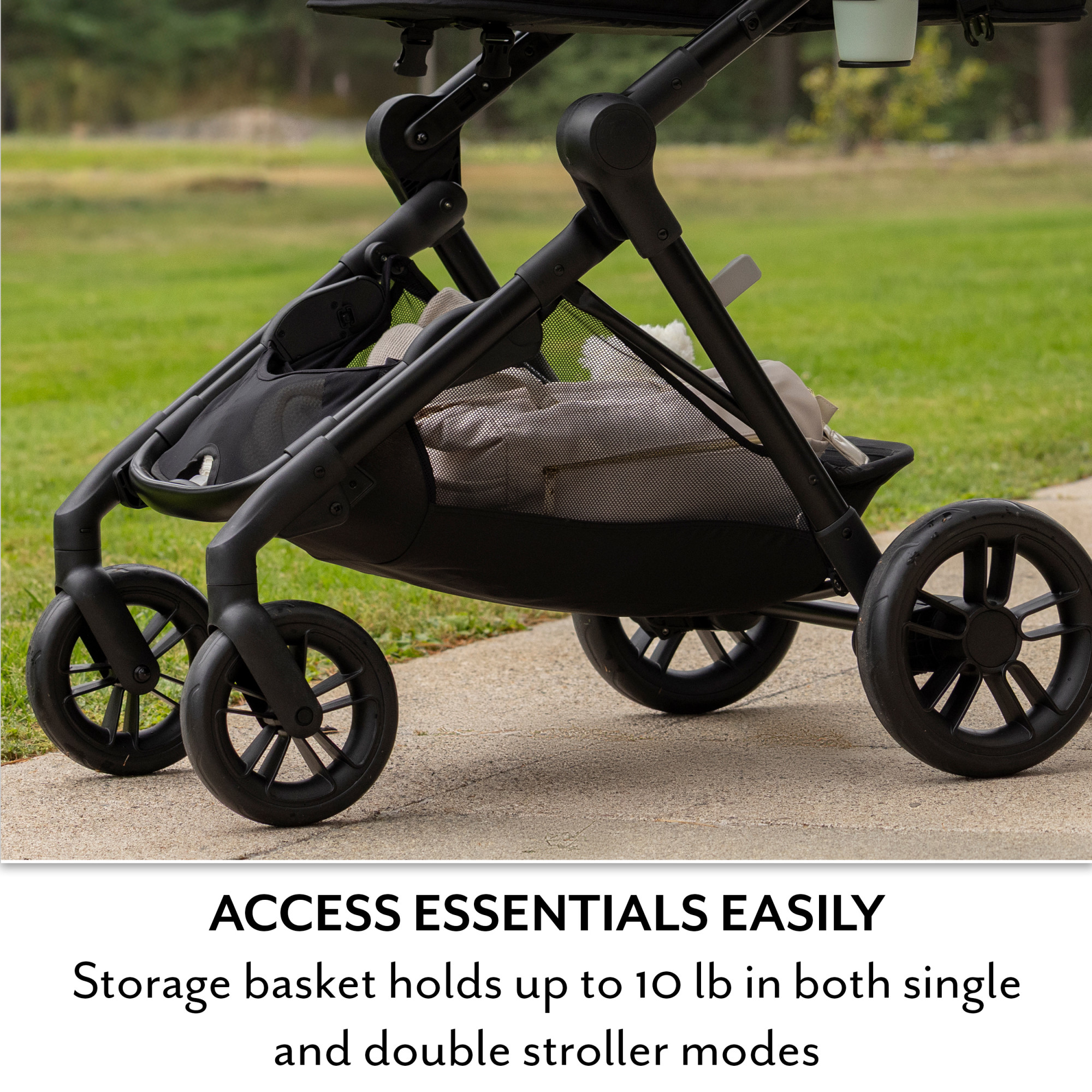 Evenflo Pivot Xpand NXT Travel System featuring LiteMax NXT Infant Car Seat - Coal Black.