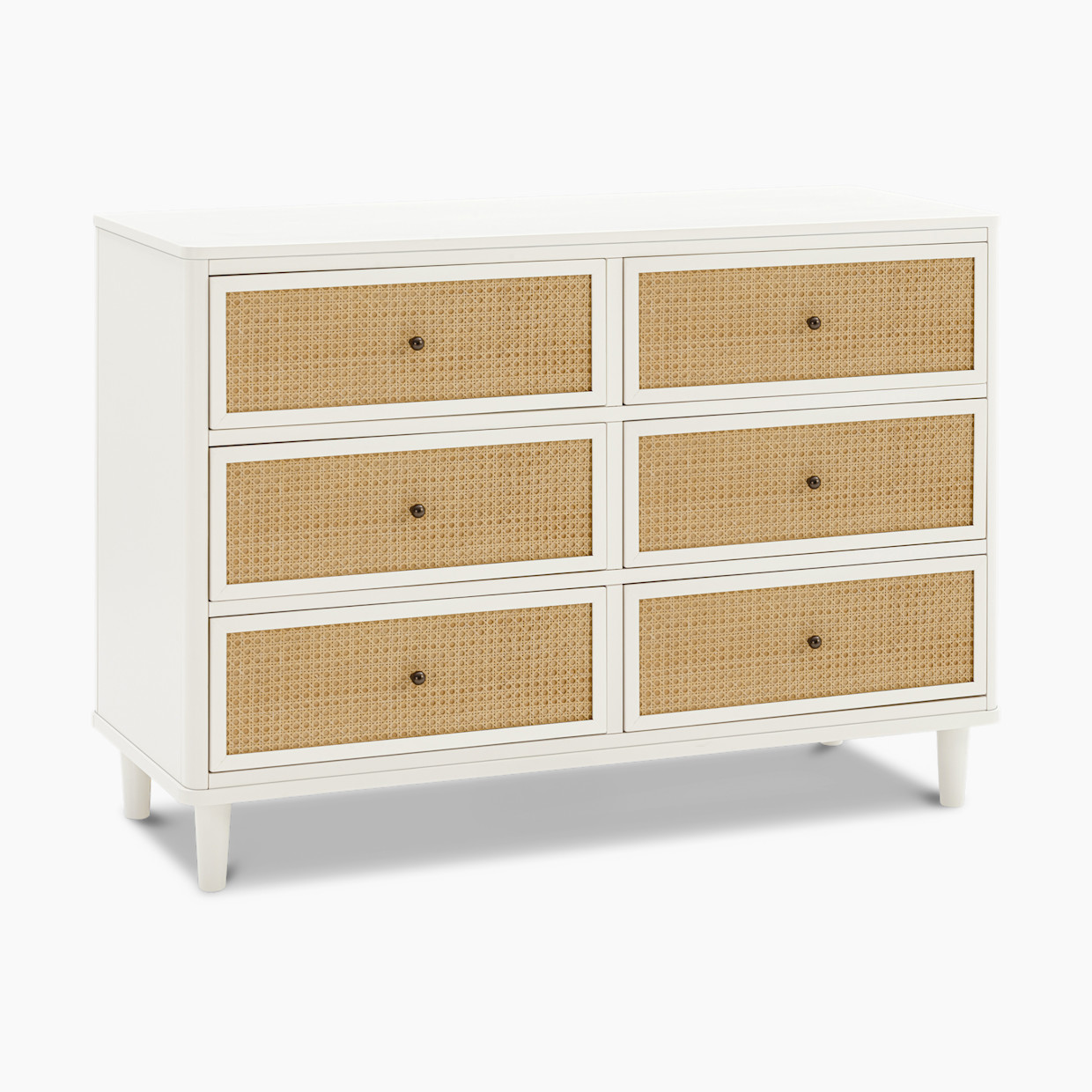 Namesake Marin 6 Drawer Dresser - Warm White/Honey Cane.