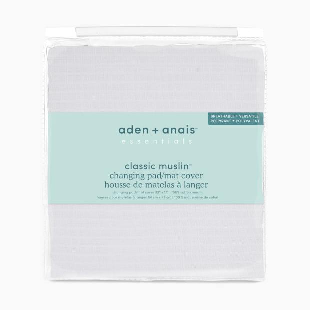 Aden + Anais Essentials Cotton Muslin Changing Pad Cover - Grey.