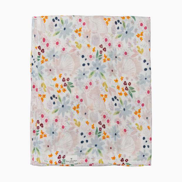 Loulou Lollipop Bamboo Muslin Swaddle - Shell Floral | Babylist Shop