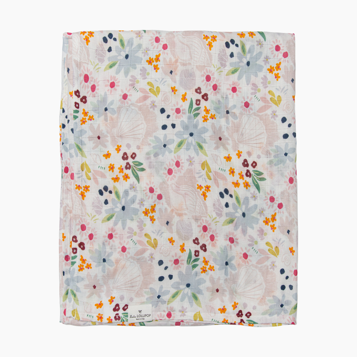 Loulou Lollipop Bamboo Muslin Swaddle - Shell Floral.
