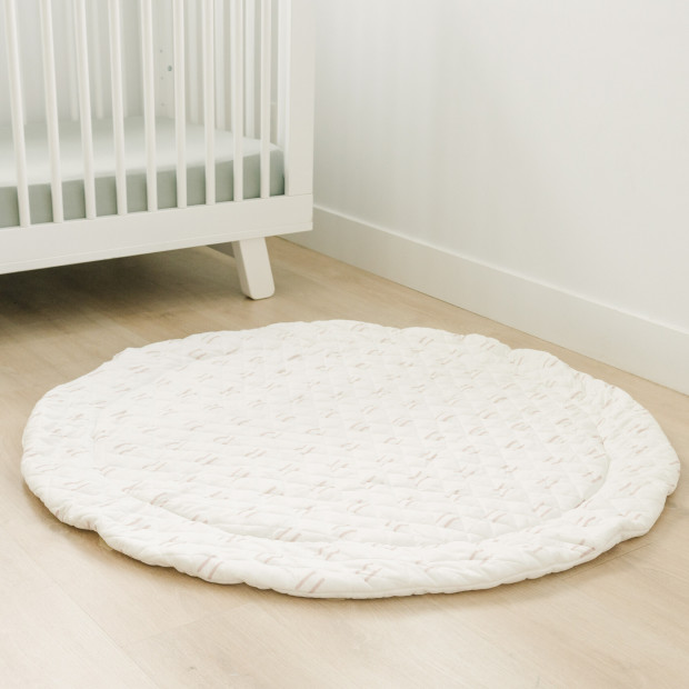 Poppyseed Play Extra Padded Round Play Mat - Neutral Line.