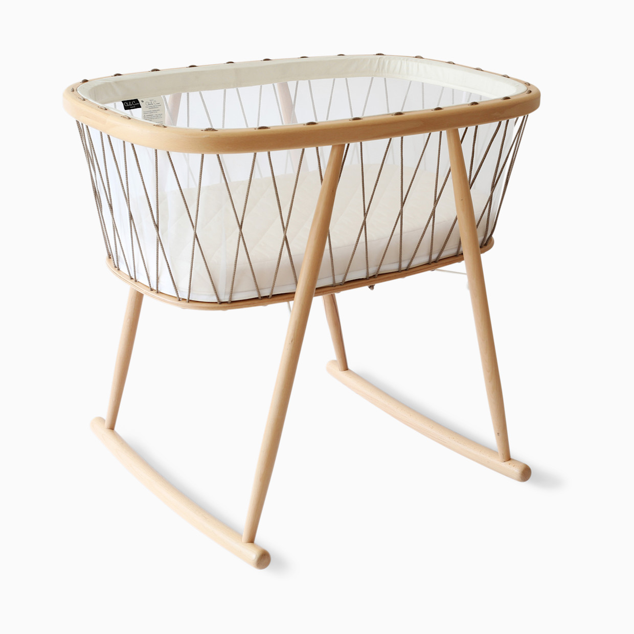 Charlie Crane KUMI Bassinet - Hazelnut, Foam Mattress.