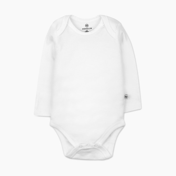 Honest Baby Clothing 10-Pack Organic Cotton Long Sleeve Bodysuits - Bright White, 12 M, 10.