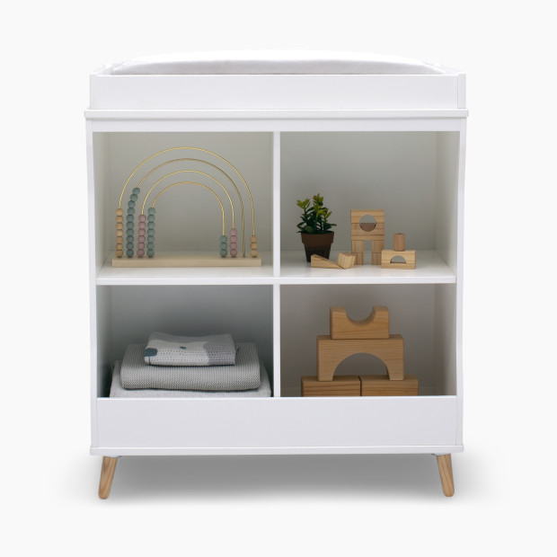 Delta Children Essex Changing Table/Bookcase - Bianca White With Natural.