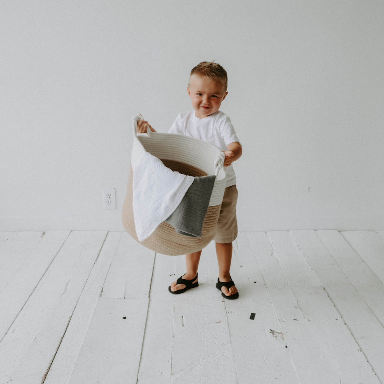 Parker Baby Co. Rope Storage Basket.