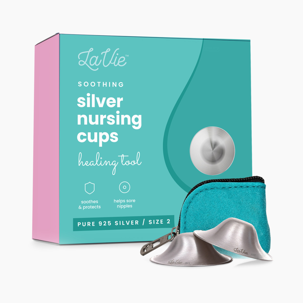 LaVie Silver Nursing Cup Set - Silver, Size 2 -Xl.