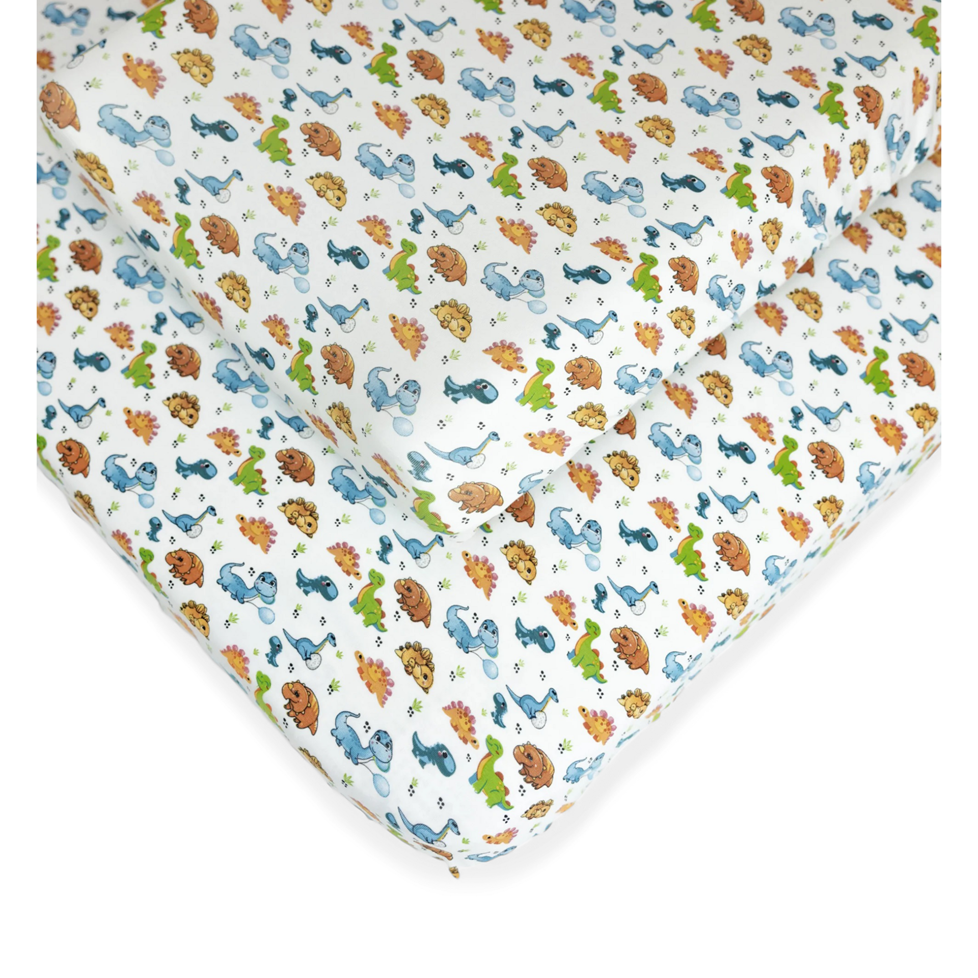 Norani Bundle Deal Organic Crib Sheet & Changing Pad Cover Dinosaurs