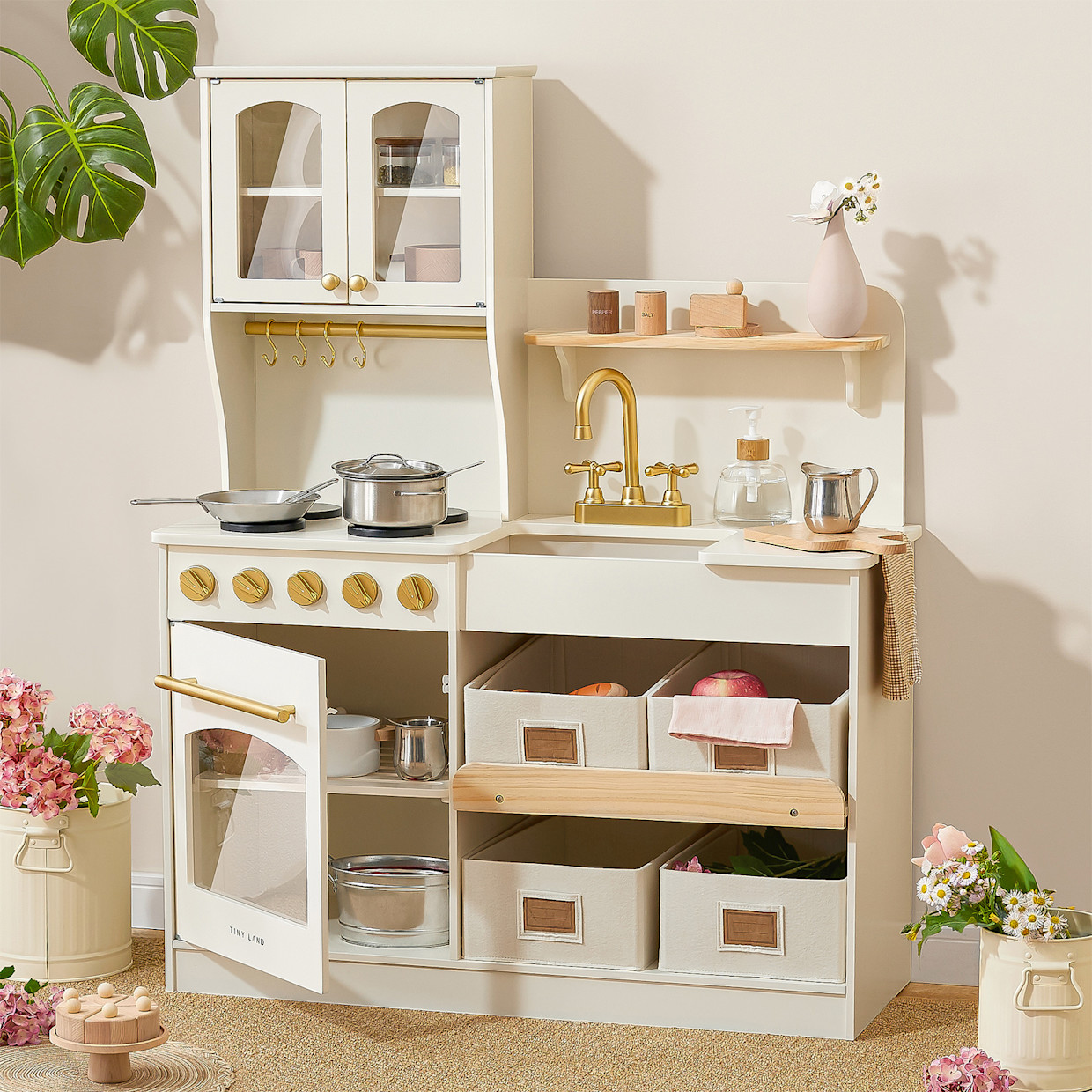 Tiny Land Trendy Play Kitchen - Montessori Organizer.