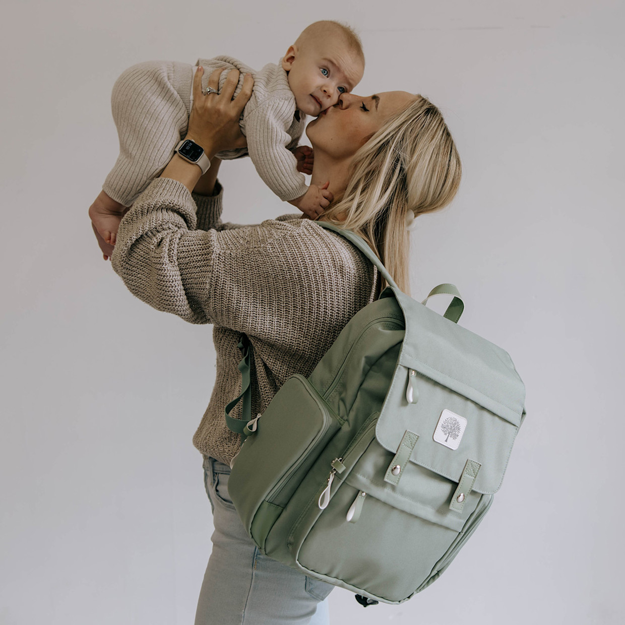 Parker Baby Co. Birch Bag Diaper Backpack - Sage.
