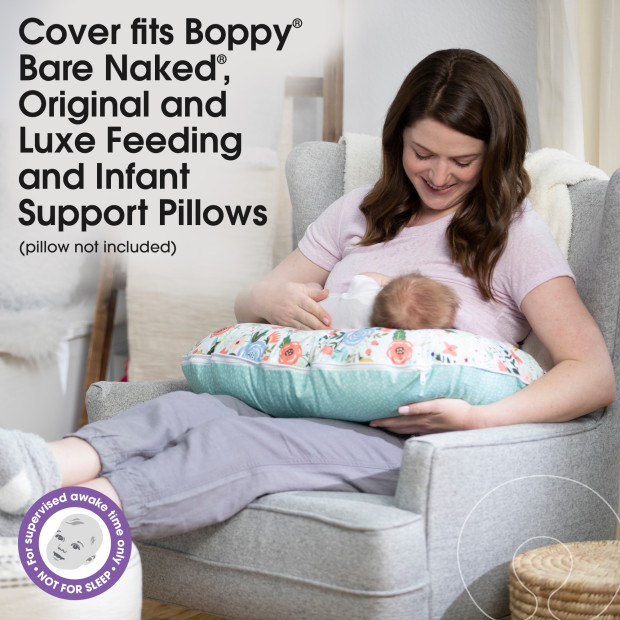 Boppy Premium Nursing Support Pillow Cover - Mint Floral.