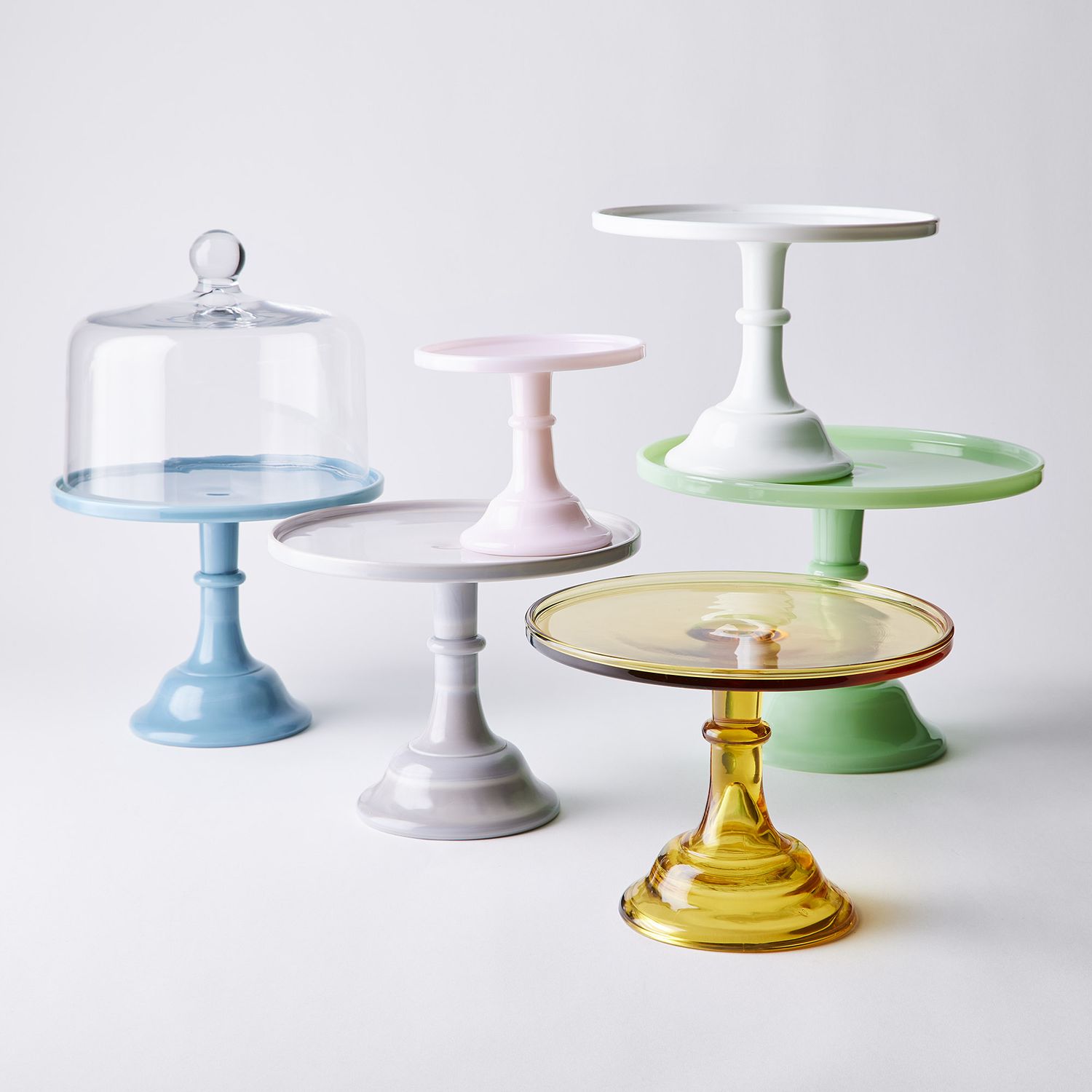 Mosser Colored Glass Cake Stand.