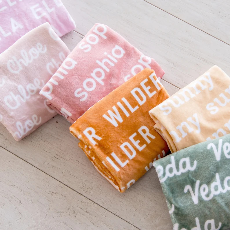 Personalized minky baby blanket - $24.50.