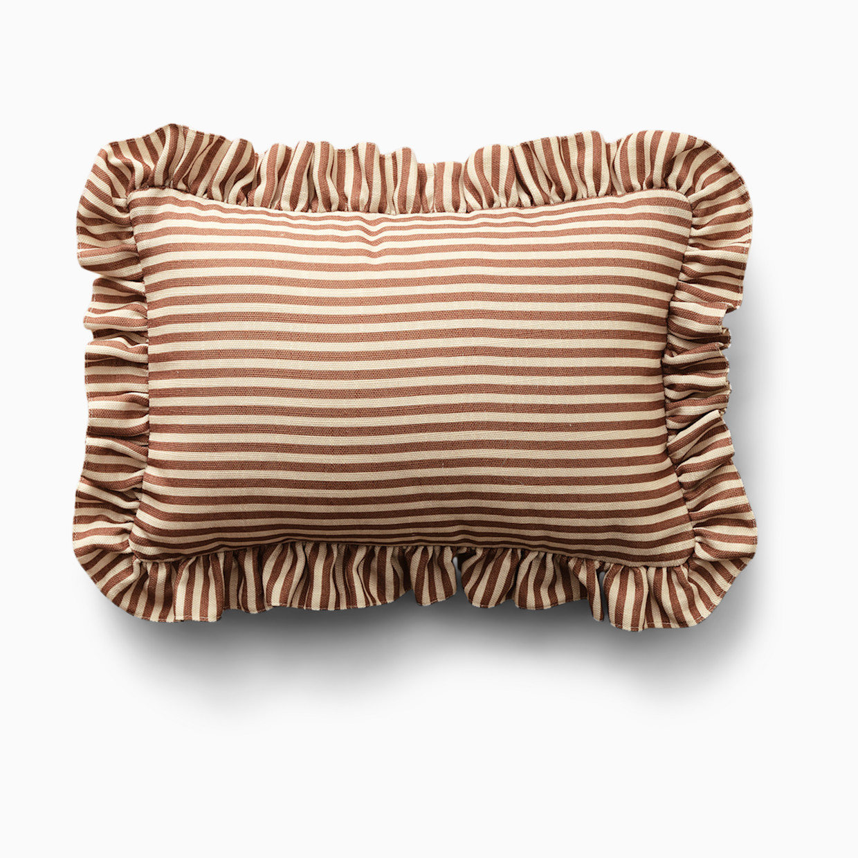 House of Noa Ruffle Pillow - Finley Toffee & Wheat, Medium.