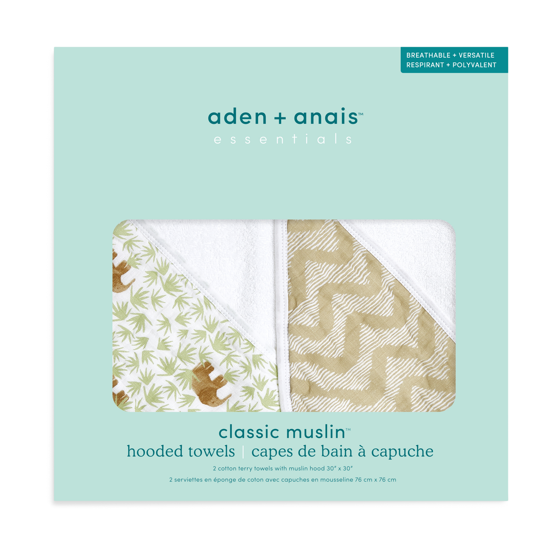 Aden + Anais Essentials Hooded Towels (2 Pack).