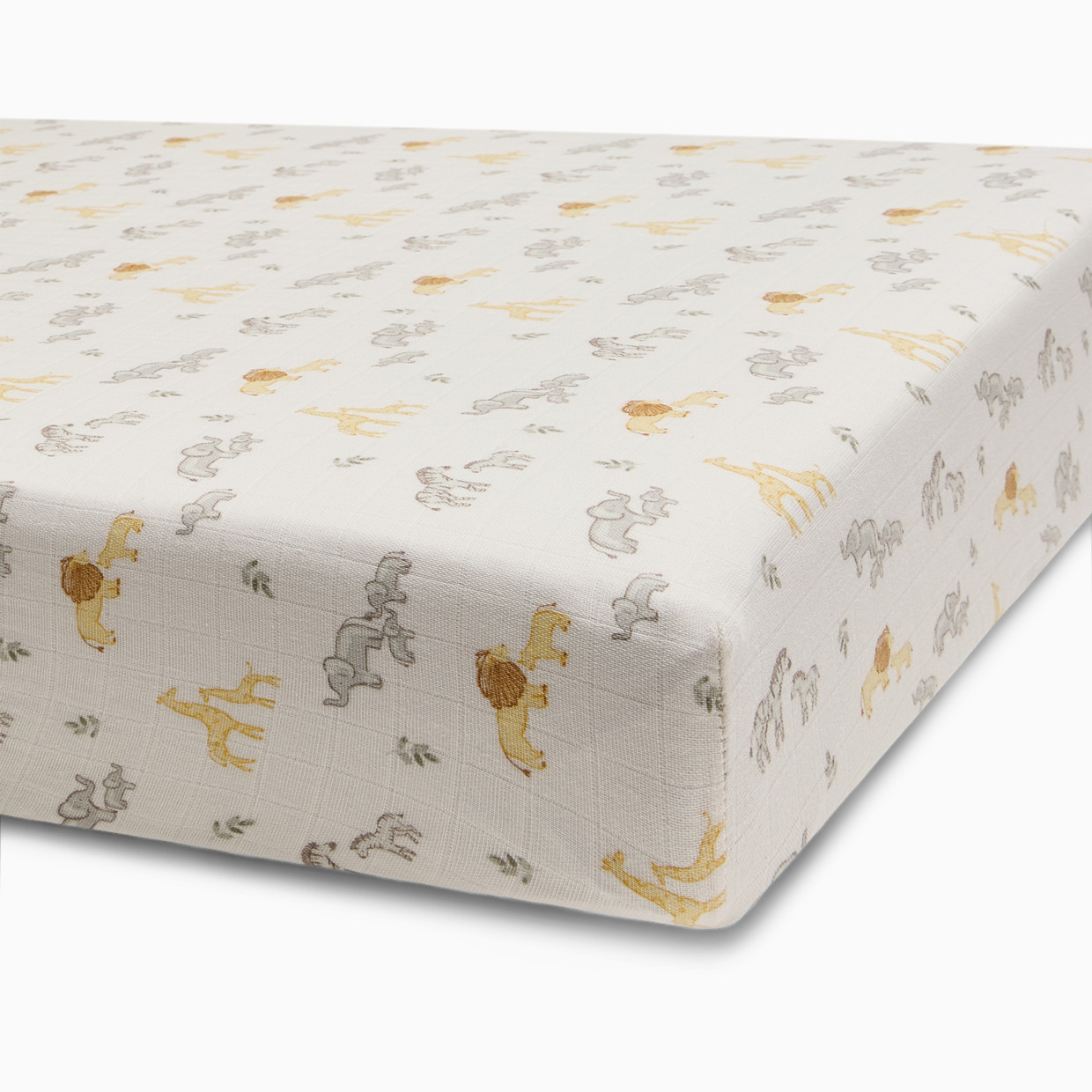 Tiny Kind Organic Cotton Muslin Crib Sheet - Safari Adventure.