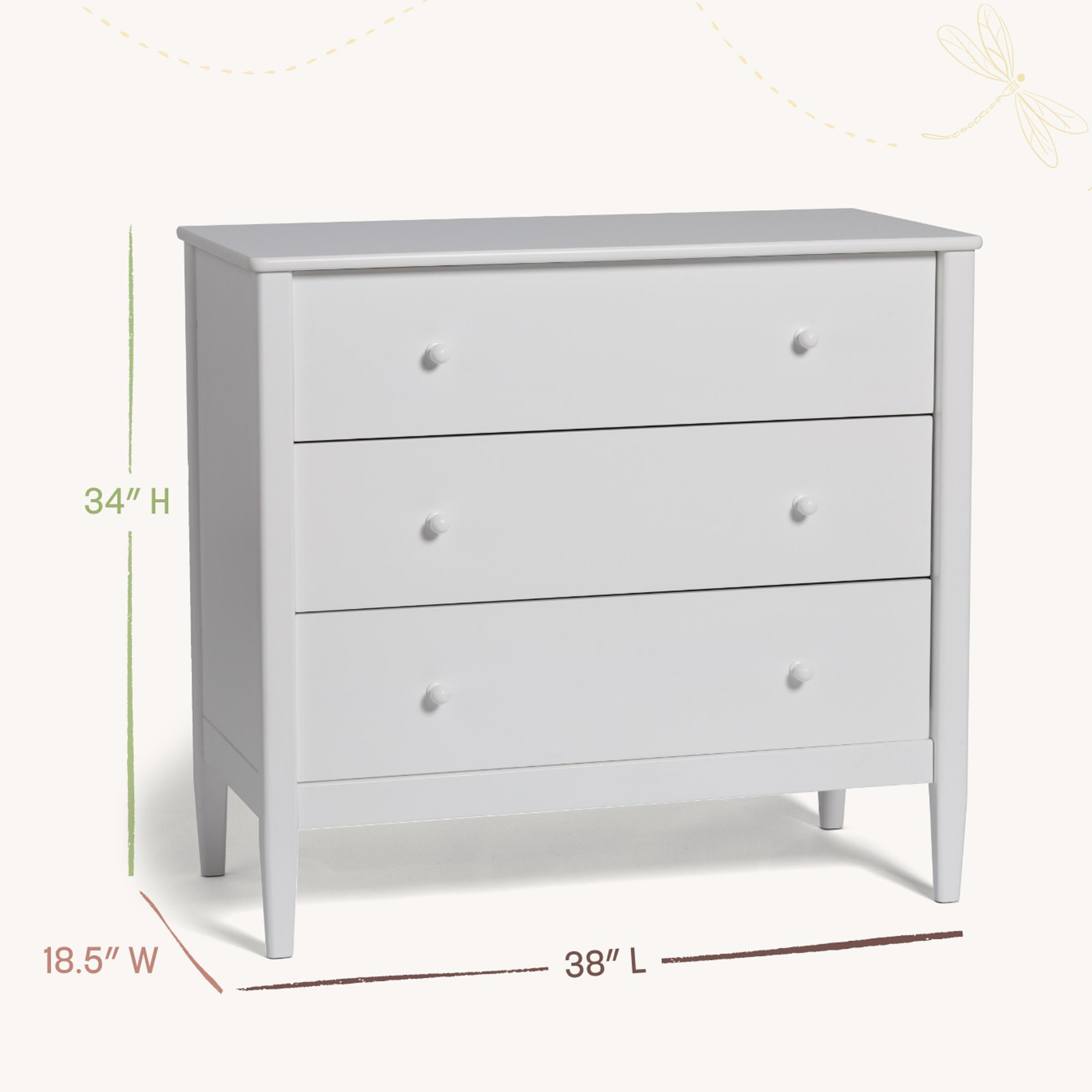 Little Seeds Clover 3-Drawer Dresser - White.