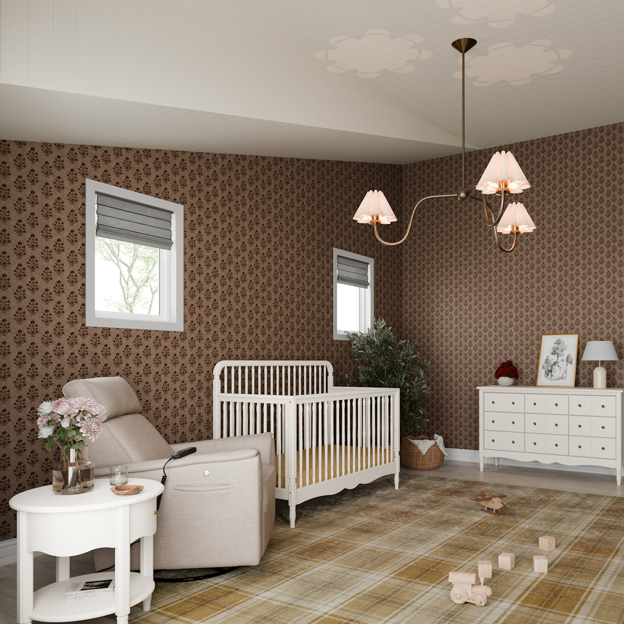 Namesake Liberty 4-in-1 Convertible Spindle Crib - Warm White.