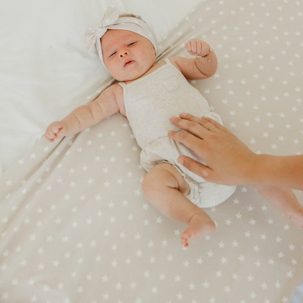 Copper Pearl Printed Swaddle Blanket.