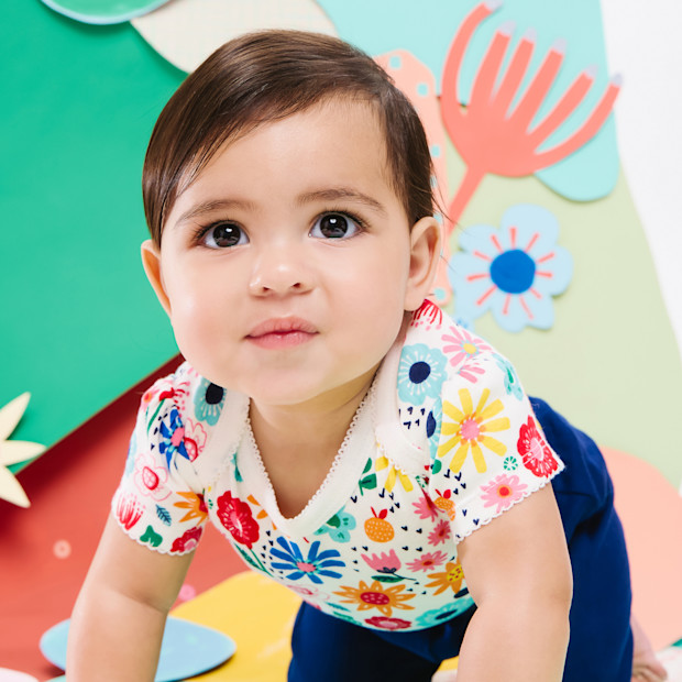 Small Story Organic Cotton Short-Sleeve Printed Bodysuit (5 Pack).