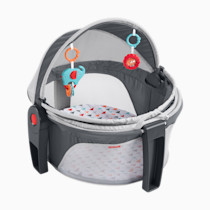Fisher-Price Portable Bassinet On-The-Go Baby Dome, Travel Play Space with Developmental Newborn Toys & Canopy, Arrows Away