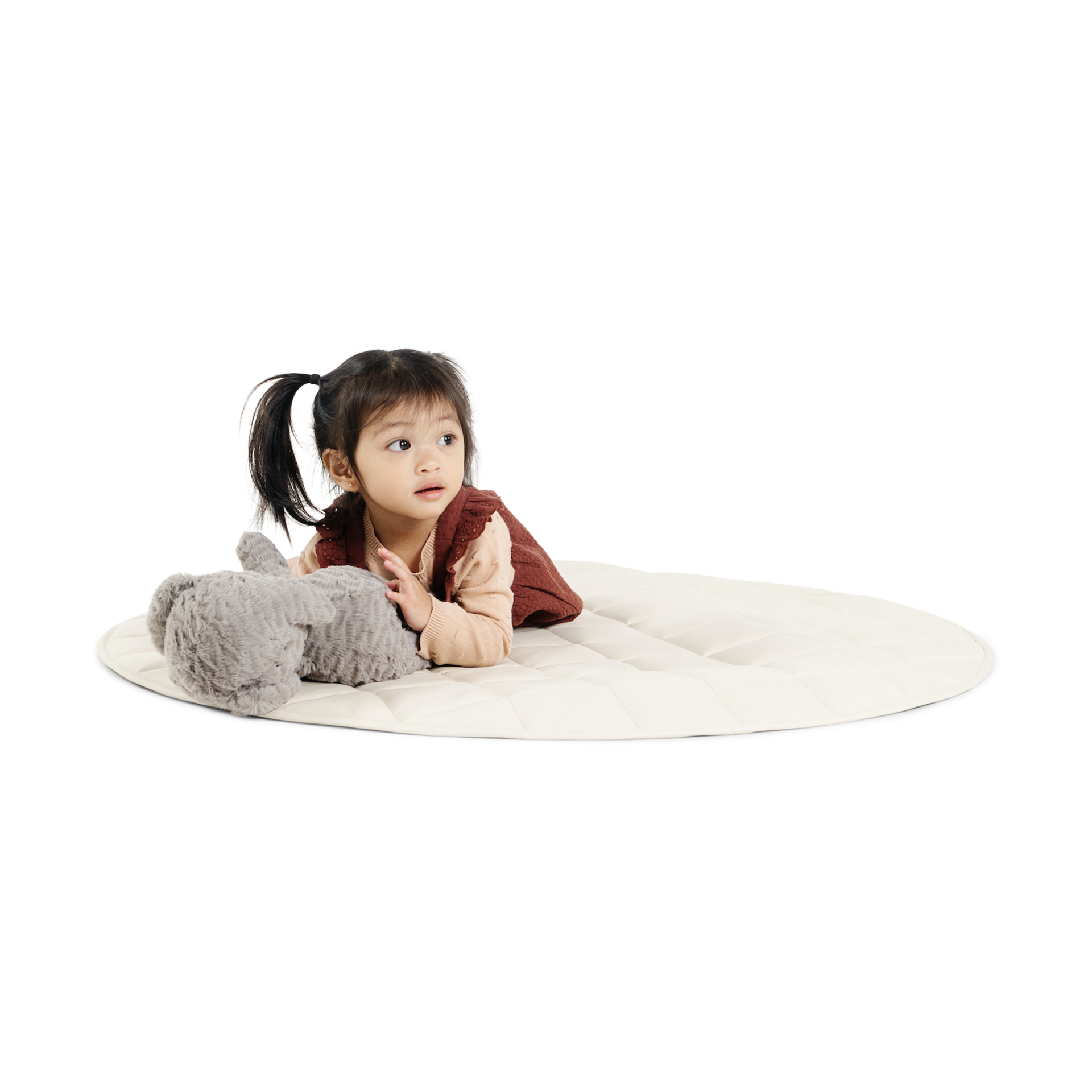 Gathre Circle Quilted Play Mat - Ivory.