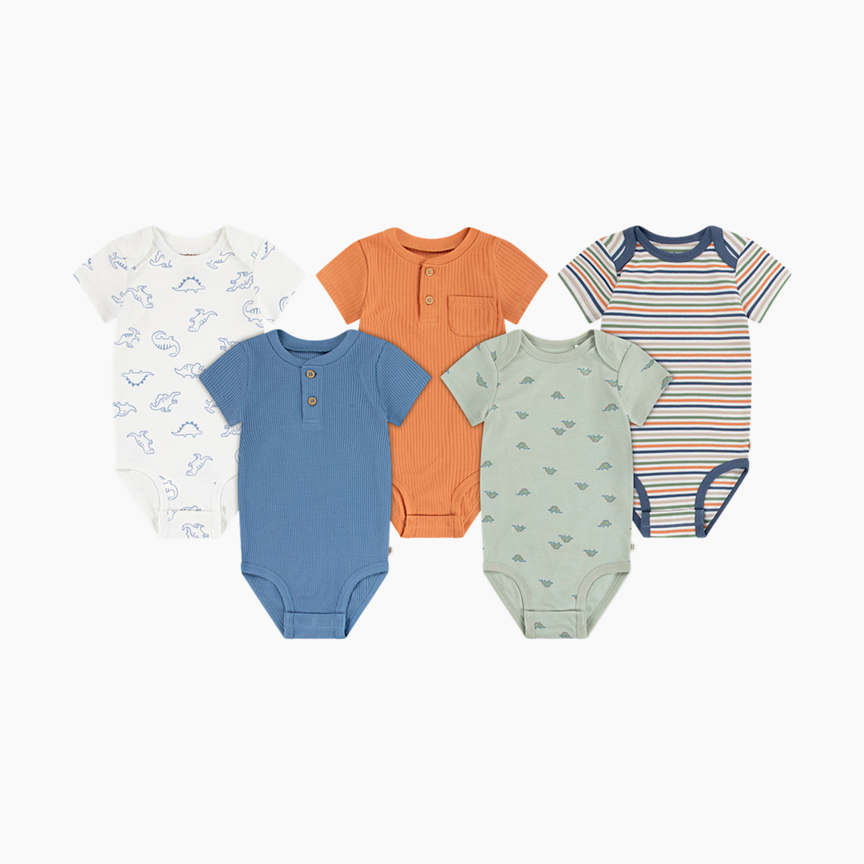 Huggies Elevated Bodysuit (5 Pack) - Desert Sage/Orange, 0-3 M.