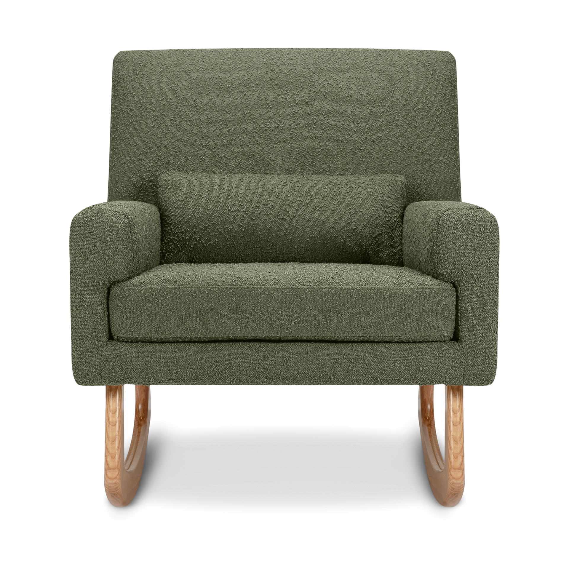 Nursery Works Sleepytime Rocker - Olive Boucle With Light Legs.