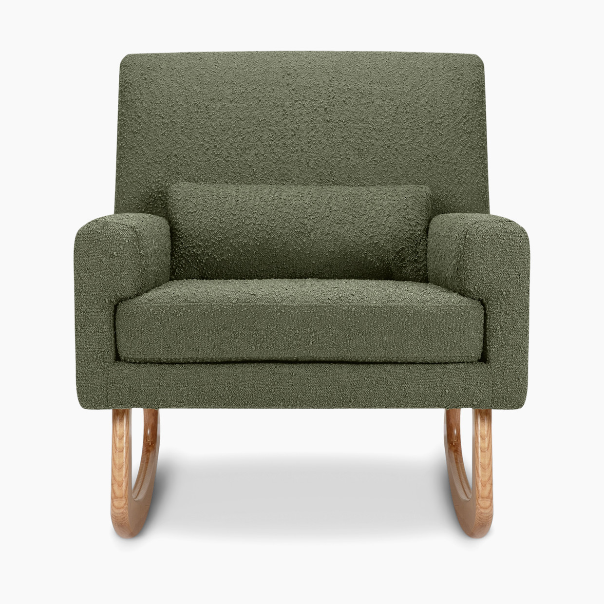 Nursery Works Sleepytime Rocker - Olive Boucle With Light Legs.
