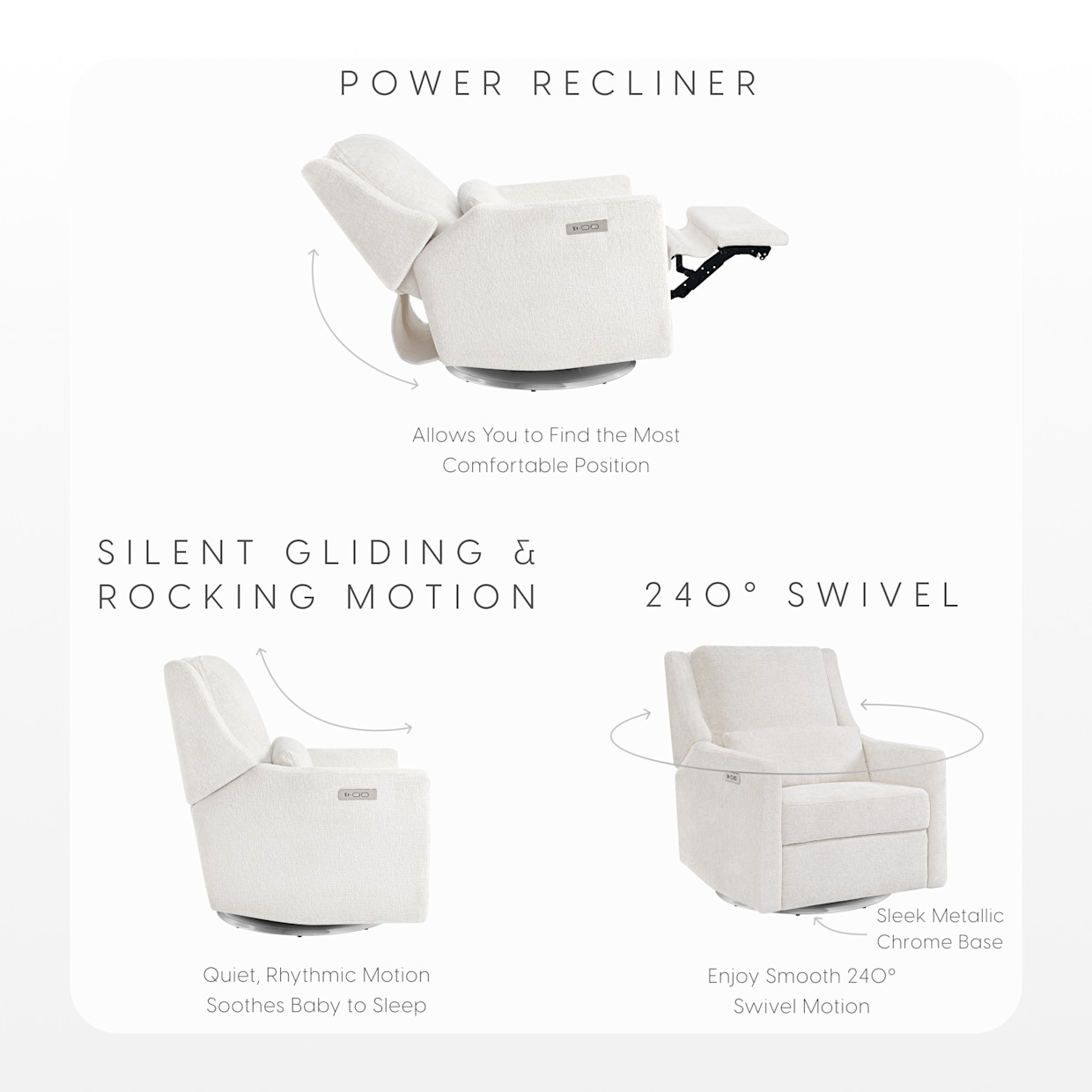 Bellini Seoul Power Recliner - Snow.