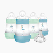MAM 5oz Easy Start Anti-Colic Baby Bottles, Slow Flow with Bonus Medium Flow Nipple, Reduces Colic, Gas, & Reflux, Easy-to-Clean, BPA-Free, Baby Bottles for Newborns, 0-3 Months