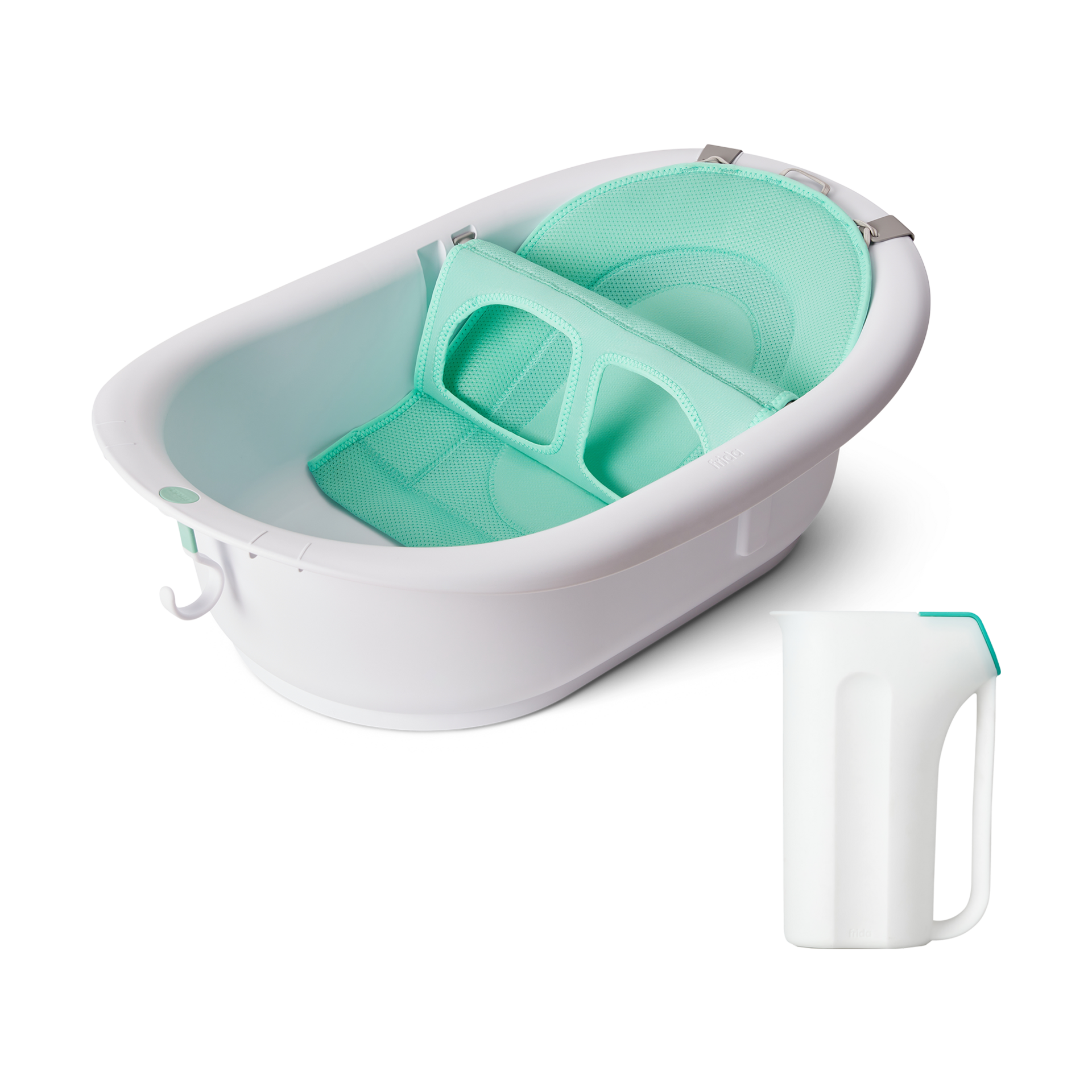 Frida Baby 4-in-1 Grow With Me Bath Tub & Rinse Cup Bundle.