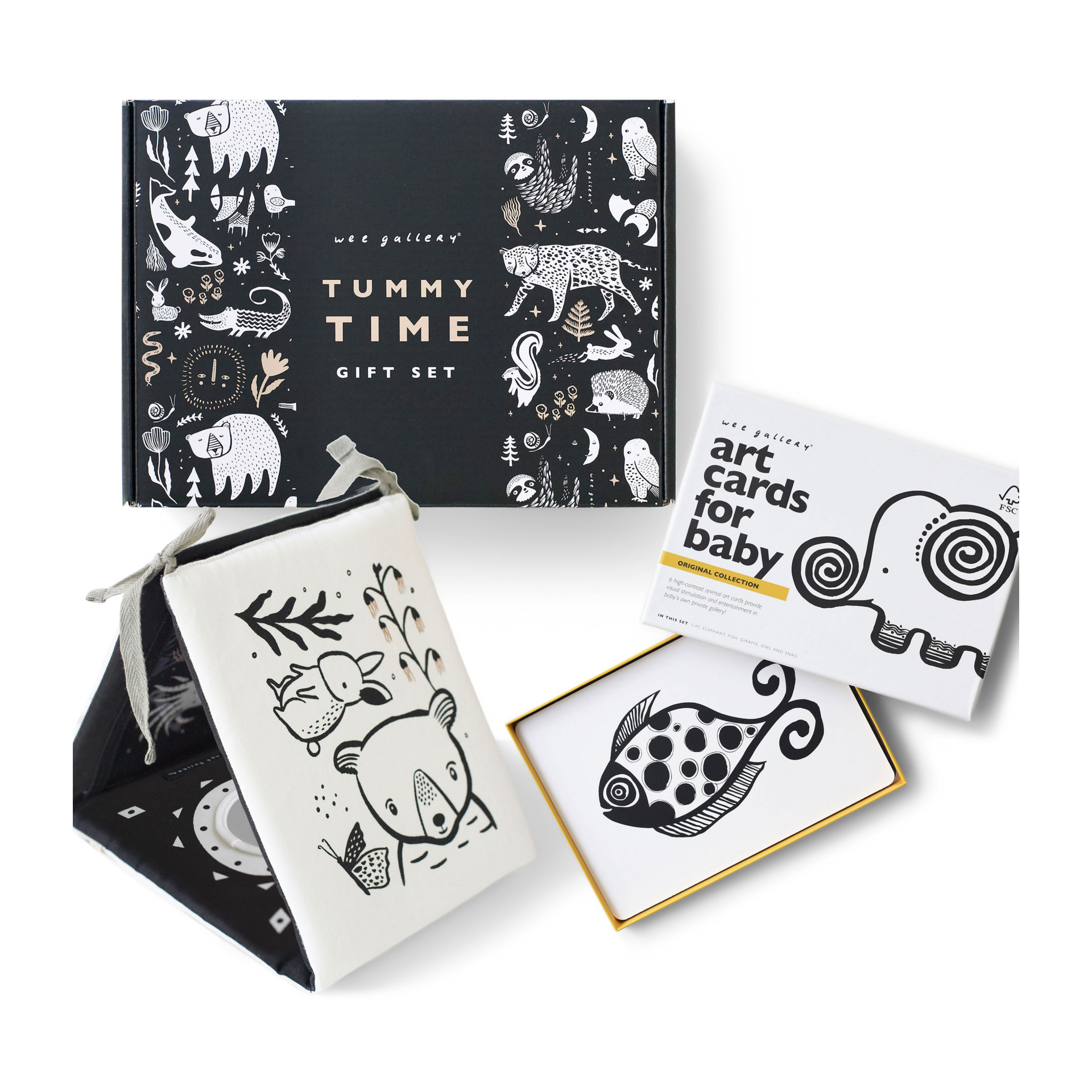 Wee Gallery Tummy Time Art Bundle with Gift Box.