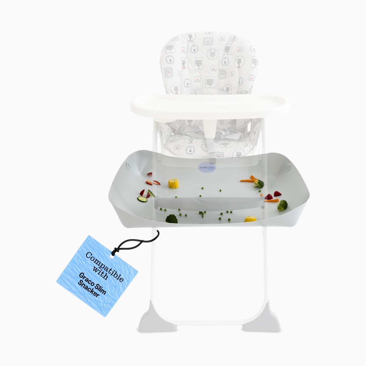 Catchy The Food Catcher for High Chairs - Grey, For Graco Slim Snacker.