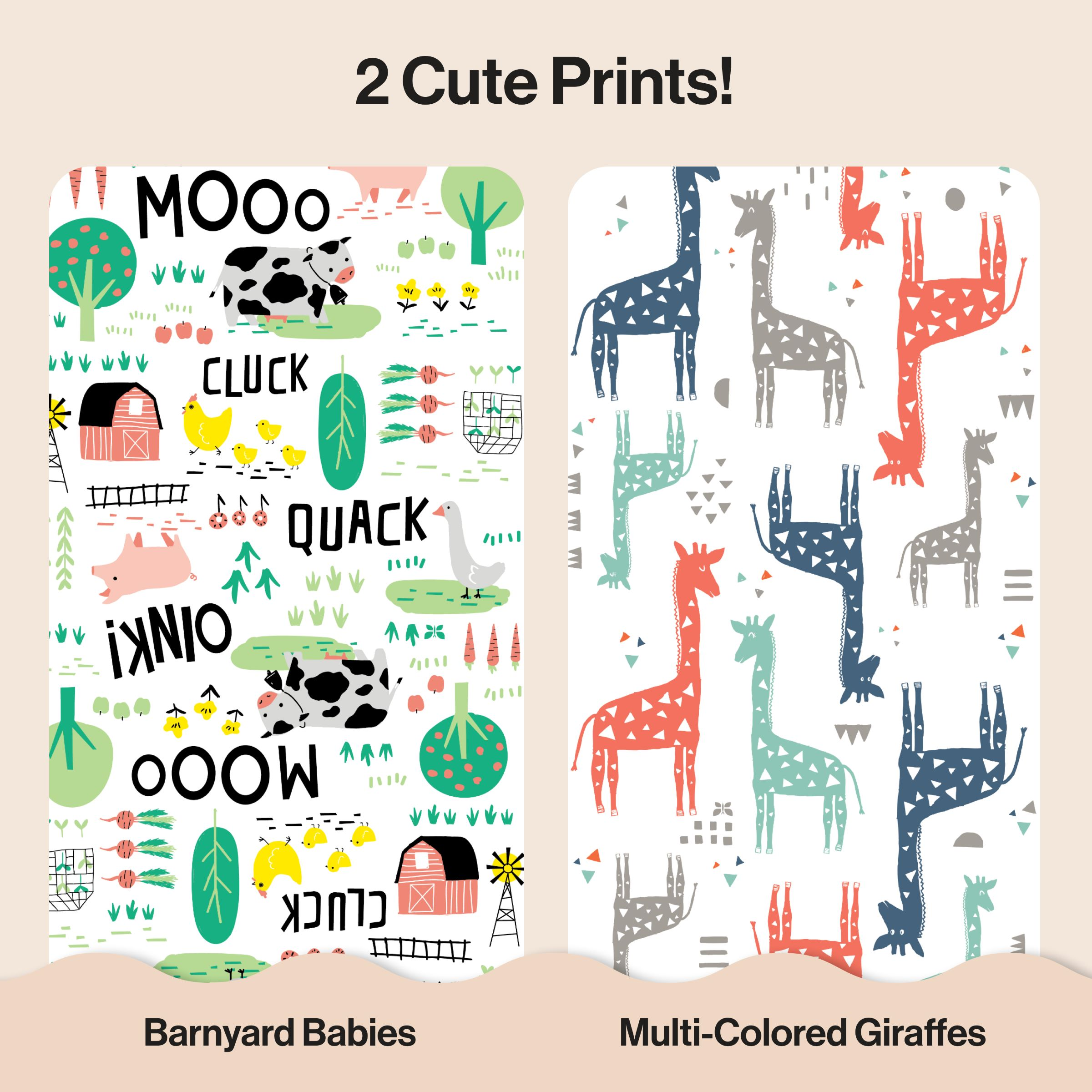 The Honest Company Clean Conscious Disposable Diapers Newborn-Size 2 - Giraffes + Barnyard Babies, Size 2, 72 Count.