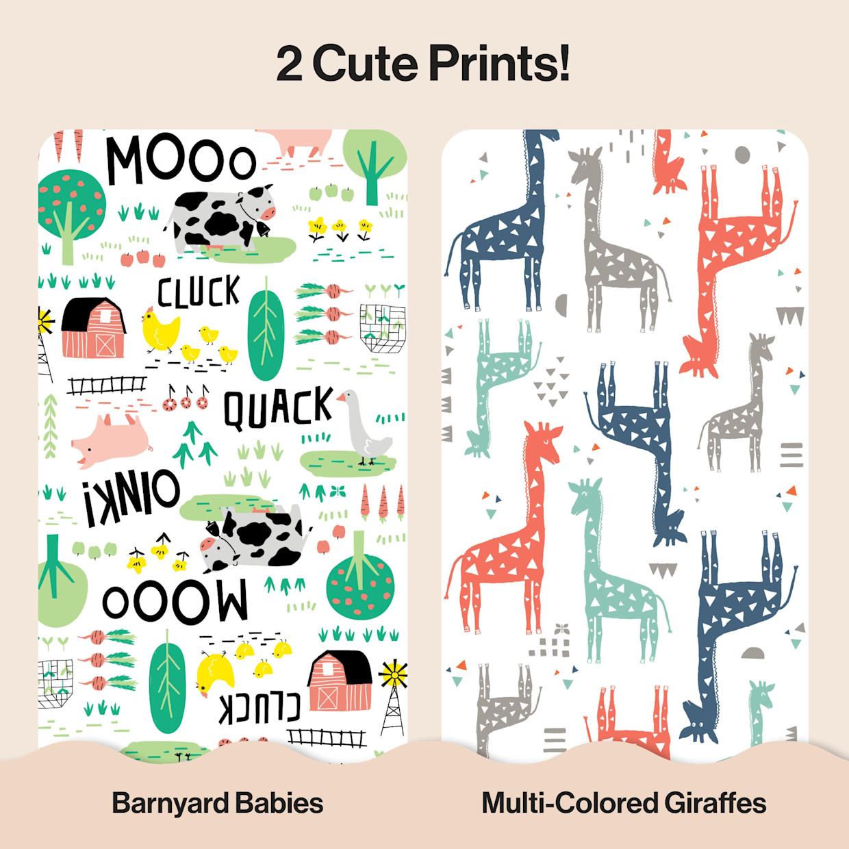 The Honest Company Clean Conscious Disposable Diapers Newborn-Size 2 - Giraffes + Barnyard Babies, Size 2, 72 Count.