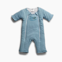 Baby Merlin's Magic Sleepsuit - Cotton Baby Swaddle Transition Product - Soft and Breathable Design, Double Zipper for Easy Diaper Changes, Promotes Safe Sleep - Blue - Large 18-21lbs