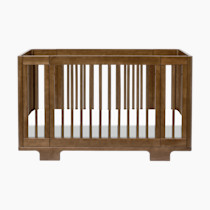 Babyletto Yuzu Convertible All-Stages Bassinet, Midi, Standard Crib in Natural Walnut, Greenguard Gold Certified, Portable & Adjustable with Conversion Kits and Pads Included