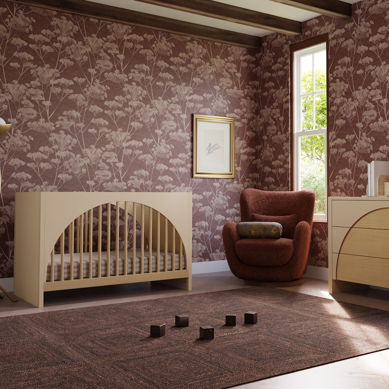 babyletto Moab 3-in-1 Convertible Crib - Taupe/Ash.