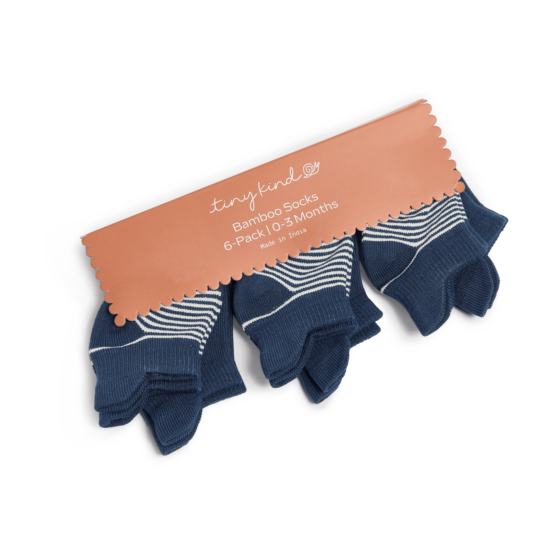 Tiny Kind Bamboo 6-Pack Socks - Indigo, 3-6 M.