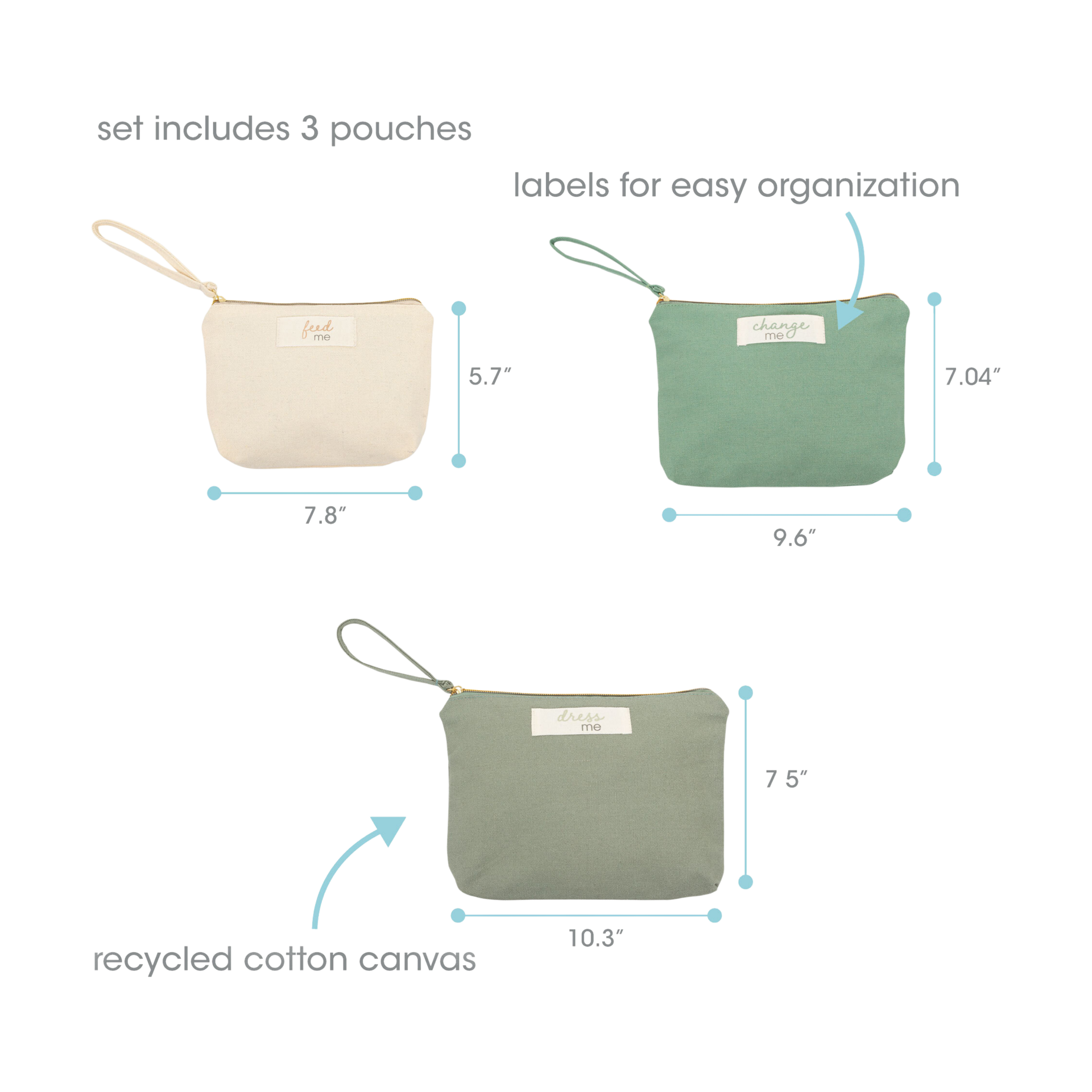 Pearhead Mom Things & Baby Things Pouch Set - Mulit, 7.5" H X 10" W.